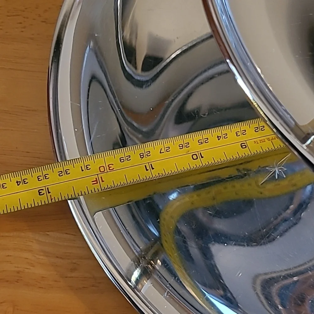 RIVIERIA Atomic MCM Two Tiered Chromeware Tidbit Petit Fours Serving Tray - Picture 10 of 16